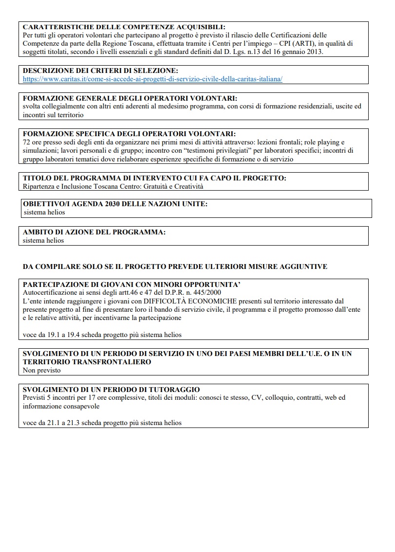 APERTO IL BANDO PER IL SERVIZIO CIVILE UNIVERSALE 